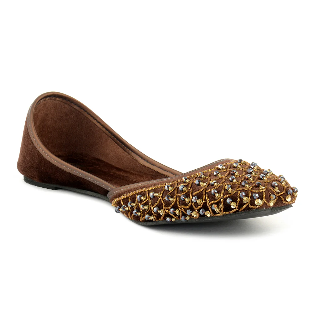 Brown Pakistani Khussa Shoes